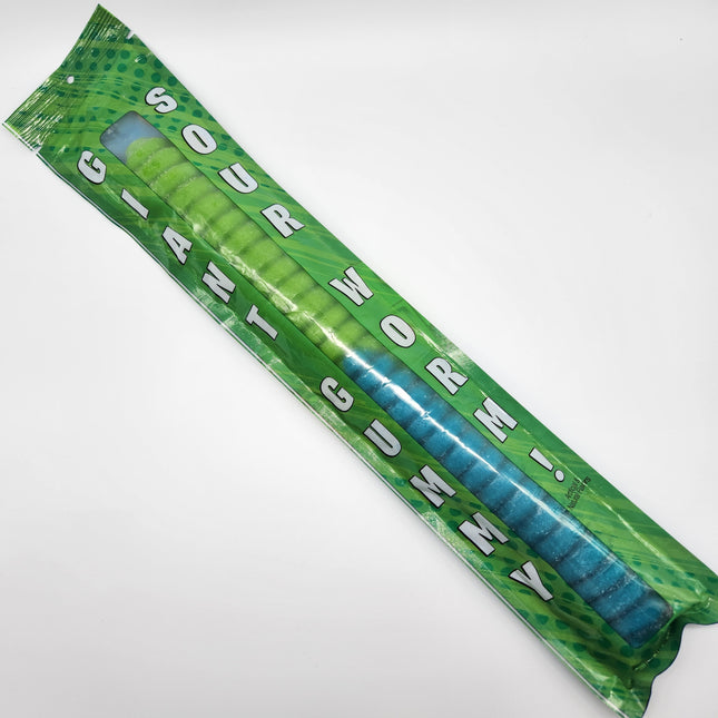 Giant Gummy Worm Blue Rasp/Sour Grn Apple