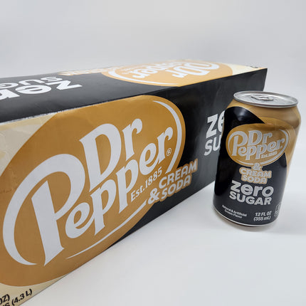 Dr Pepper Cream Soda Zero Sugar 12pk 355ml